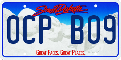 SD license plate 0CPB09