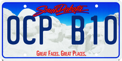 SD license plate 0CPB10