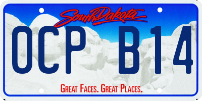SD license plate 0CPB14