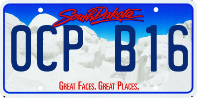 SD license plate 0CPB16