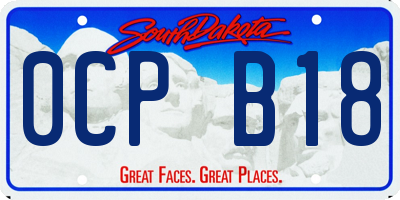SD license plate 0CPB18