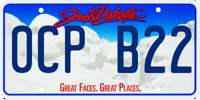 SD license plate 0CPB22