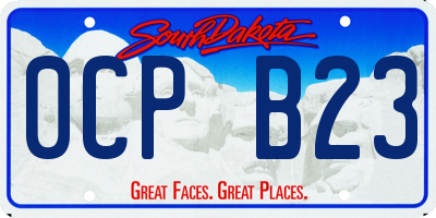 SD license plate 0CPB23