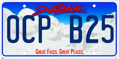 SD license plate 0CPB25