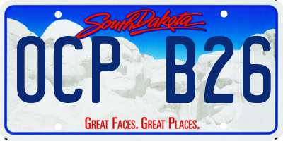SD license plate 0CPB26