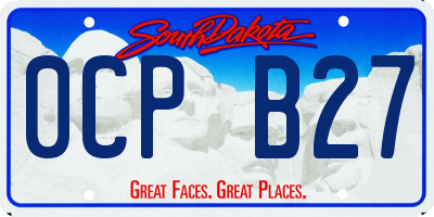 SD license plate 0CPB27