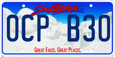 SD license plate 0CPB30