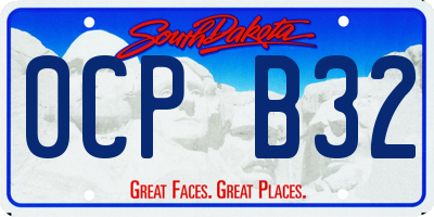 SD license plate 0CPB32