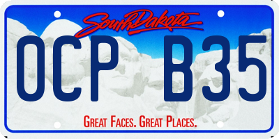SD license plate 0CPB35