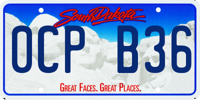 SD license plate 0CPB36