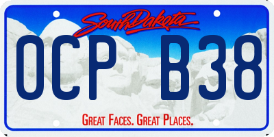 SD license plate 0CPB38