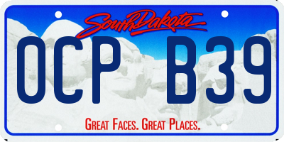 SD license plate 0CPB39