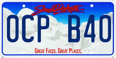 SD license plate 0CPB40
