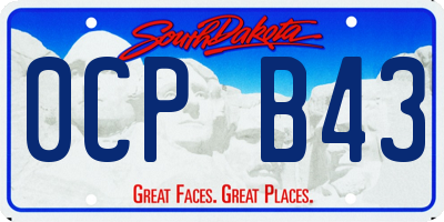 SD license plate 0CPB43