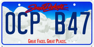 SD license plate 0CPB47