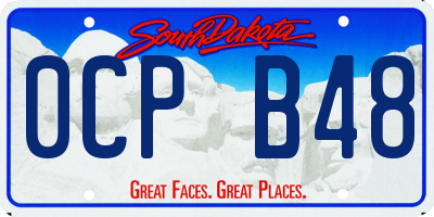 SD license plate 0CPB48