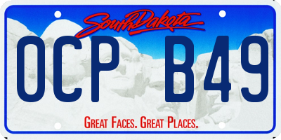 SD license plate 0CPB49