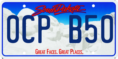 SD license plate 0CPB50