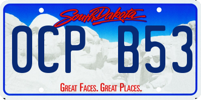 SD license plate 0CPB53
