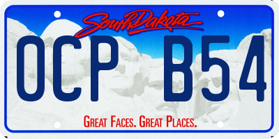 SD license plate 0CPB54