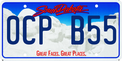 SD license plate 0CPB55