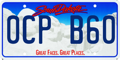 SD license plate 0CPB60