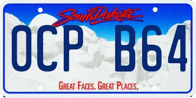 SD license plate 0CPB64