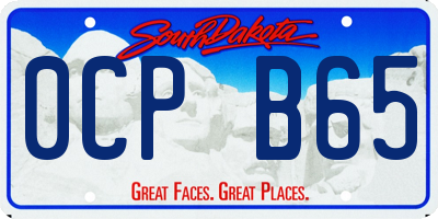 SD license plate 0CPB65