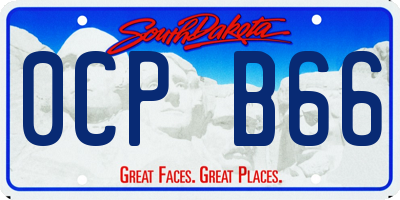 SD license plate 0CPB66