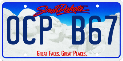 SD license plate 0CPB67