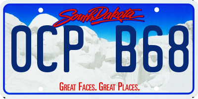 SD license plate 0CPB68