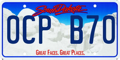 SD license plate 0CPB70