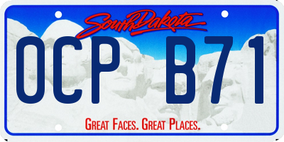SD license plate 0CPB71