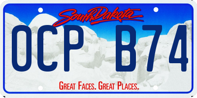 SD license plate 0CPB74
