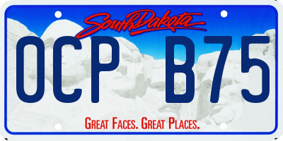 SD license plate 0CPB75