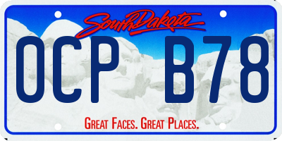 SD license plate 0CPB78