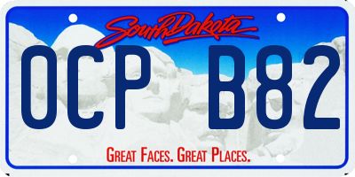SD license plate 0CPB82