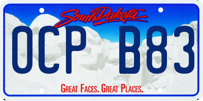SD license plate 0CPB83