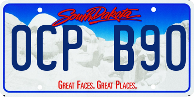 SD license plate 0CPB90