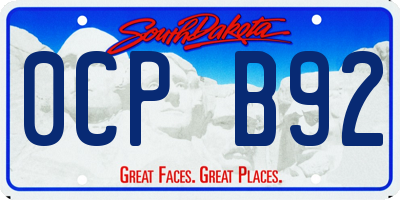 SD license plate 0CPB92