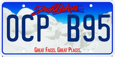 SD license plate 0CPB95