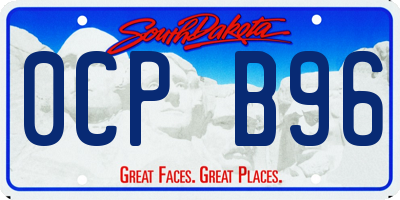 SD license plate 0CPB96
