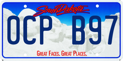 SD license plate 0CPB97