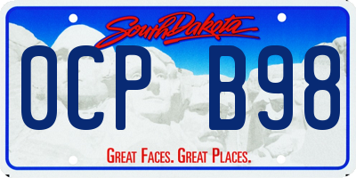 SD license plate 0CPB98