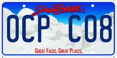 SD license plate 0CPC08