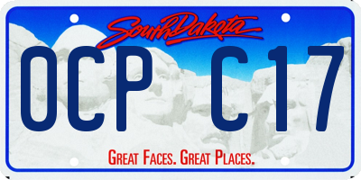 SD license plate 0CPC17