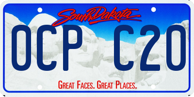 SD license plate 0CPC20