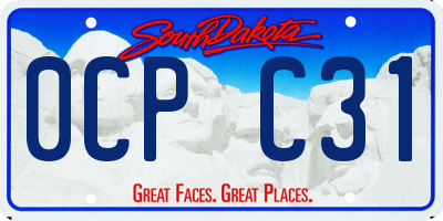 SD license plate 0CPC31