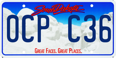 SD license plate 0CPC36