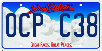 SD license plate 0CPC38